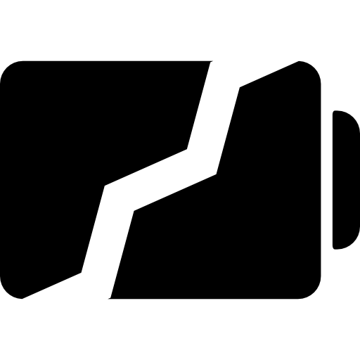 Battery broken in two parts symbol